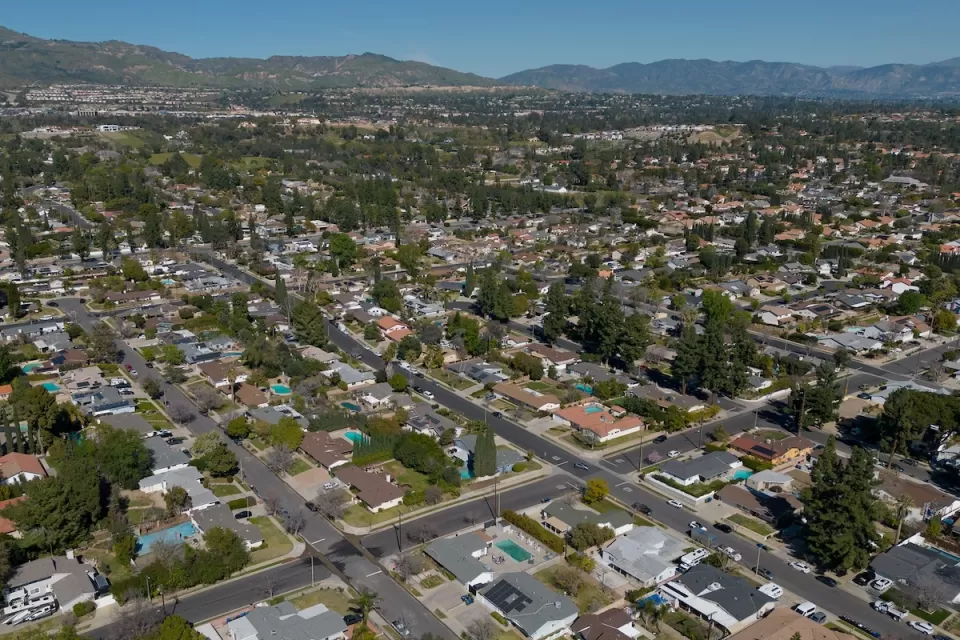 Aerial view of San Fernando, California.